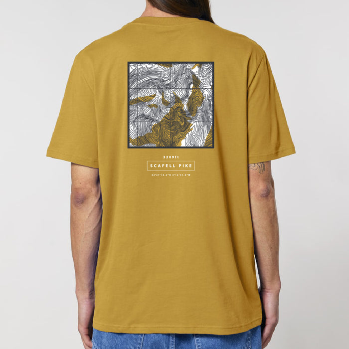 Scafell Pike Topography Tee - Ochre